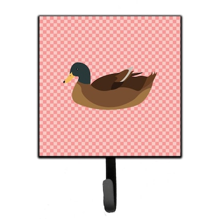 Carolines Treasures Khaki Campbell Duck Pink Check Leash or Key Holder BB7866SH4